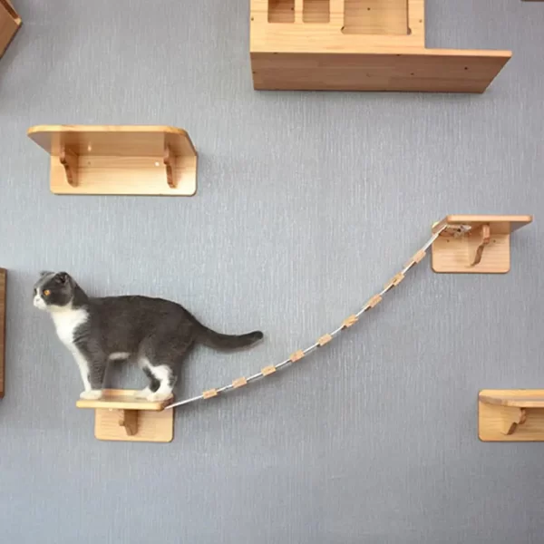 Wall-Mounted Staircase with Scratching Post - Image 3