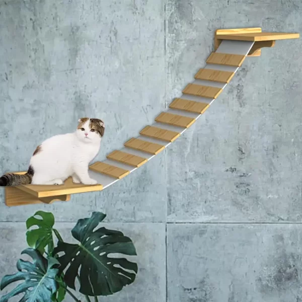 Wall-Mounted Staircase with Scratching Post - Image 4
