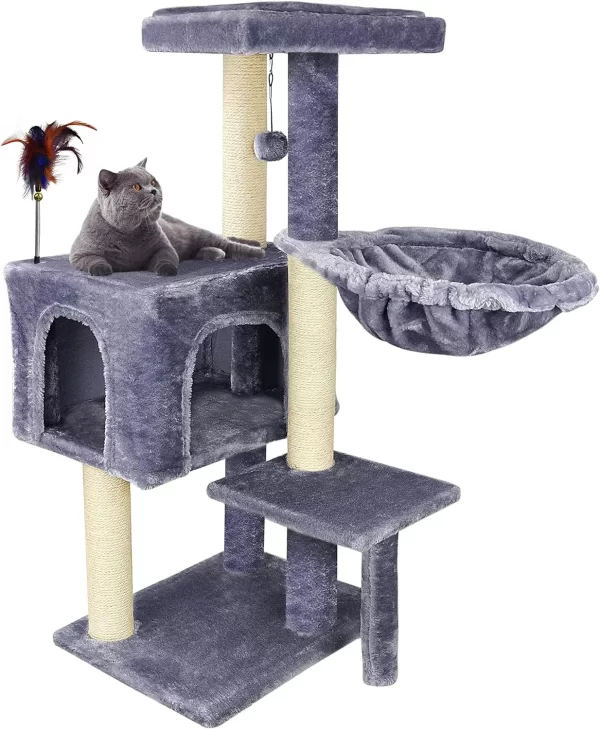 Cat Tree Condo With Scratching Toy and Ball - Image 6