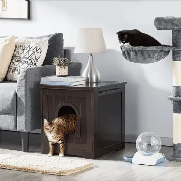 Enclosed Cat Litter Box Furniture - Image 7