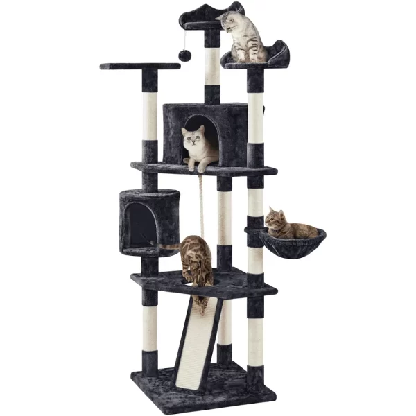 79"H Multilevel Large Cat Tree Condo Tower with Scratching Post - Image 4