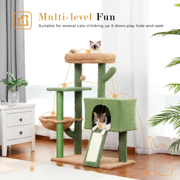 Cactus Cat Tree Tower with Sisal Scratching Post Board - Image 8