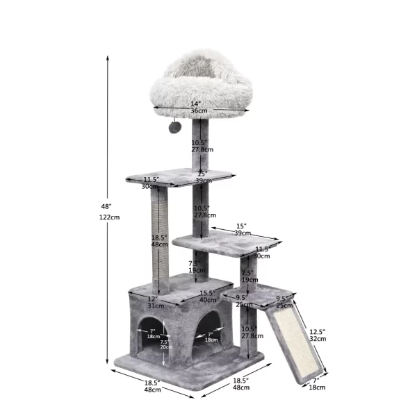 4-Level Cat Tree With Condo and Scratching Pad - Image 2