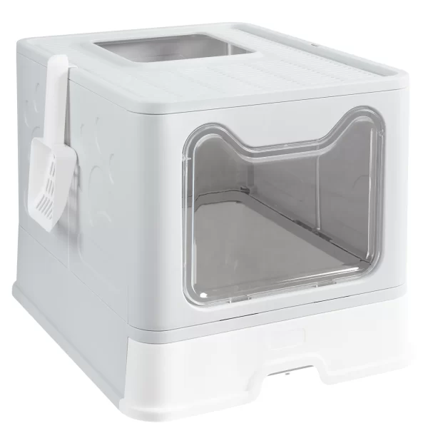 Large Space Foldable Cat Litter Box with Front Entry - Image 4