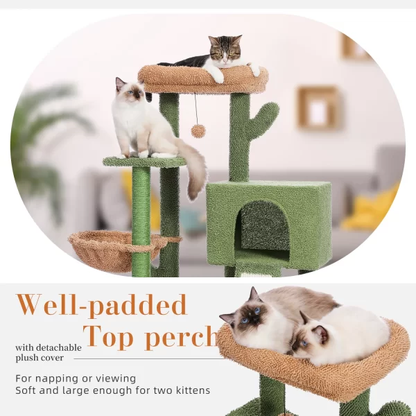 Cactus Cat Tree Tower with Sisal Scratching Post Board - Image 4