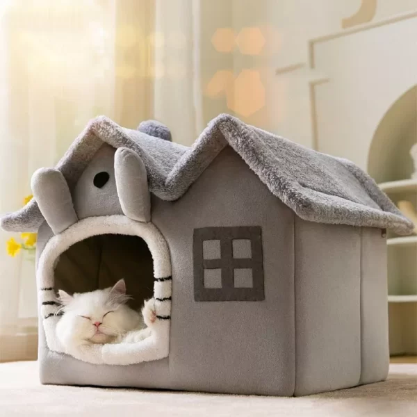 Warm Plush Cat Bed House