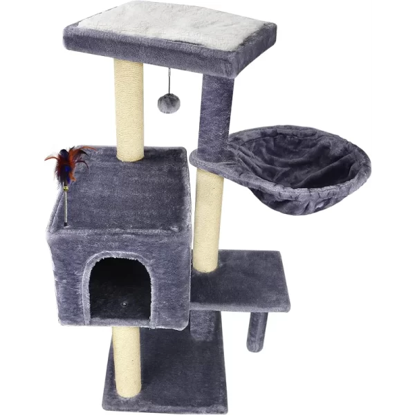 Cat Tree Condo With Scratching Toy and Ball - Image 2