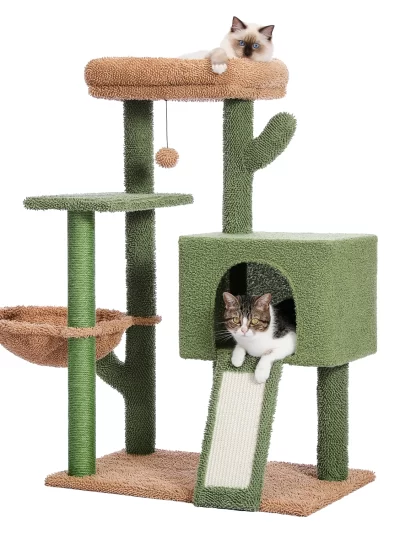 Cactus Cat Tree Tower with Sisal Scratching Post Board