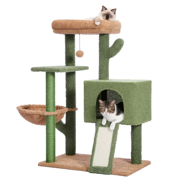 Cactus Cat Tree Tower with Sisal Scratching Post Board