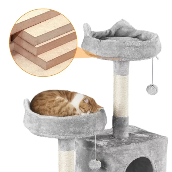 70.5″H Multi Level Cat Tower Tree with 2 Condos & 2 Foam-Padded Perches - Image 7