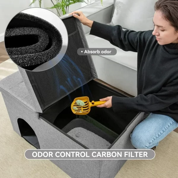 Cat Litter Box Enclosure with Lid - Image 3