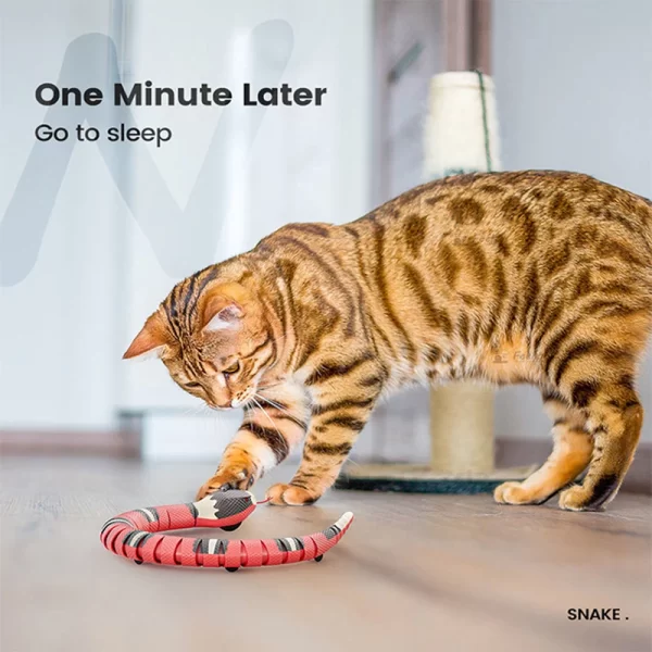 Multi Color Smart Sensing Snake Interactive Cat Toy with USB Charging Accessories - Image 2