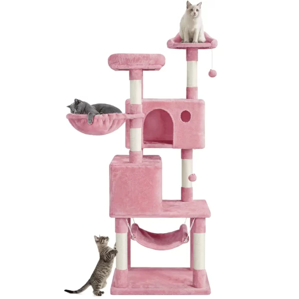 64'' Multi-level Cat Tree Cat Tower with Condos and Scratching Posts - Image 3