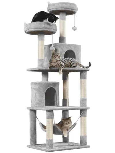 70.5″H Multi Level Cat Tower Tree with 2 Condos & 2 Foam-Padded Perches
