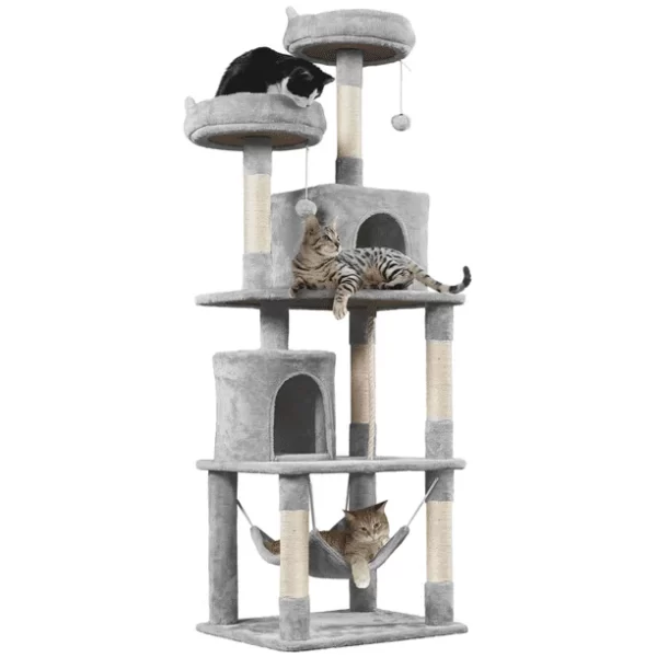 70.5″H Multi Level Cat Tower Tree with 2 Condos & 2 Foam-Padded Perches