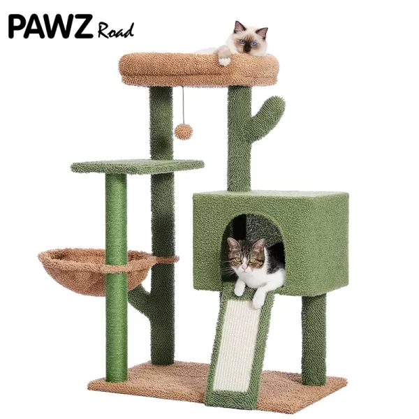 Cactus Cat Tree Tower with Sisal Scratching Post Board - Image 2