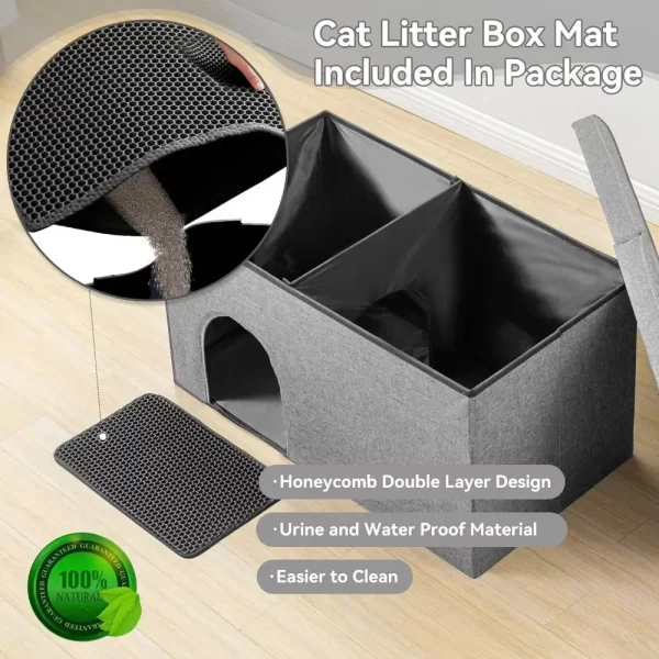 Cat Litter Box Enclosure with Lid - Image 4