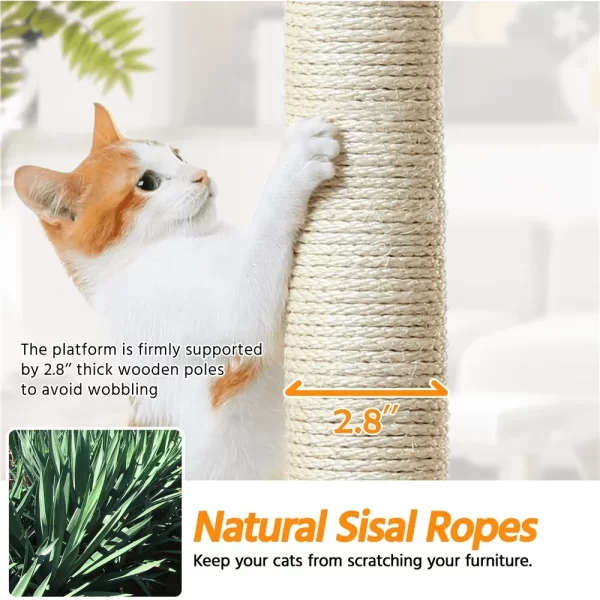 79"H Multilevel Large Cat Tree Condo Tower with Scratching Post - Image 6