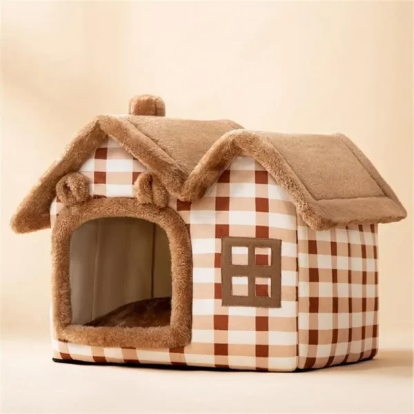 Warm Plush Cat Bed House - Image 5