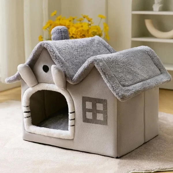 Warm Plush Cat Bed House - Image 7