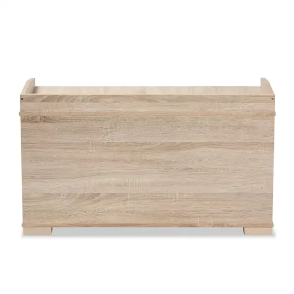 Modern and Contemporary Oak Finished Wood Cat Litter Box Cover House - Image 4