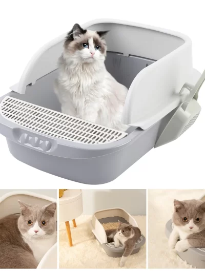 Cat Litter Box Anti-Splashing Semi-Closed Cats Toilet