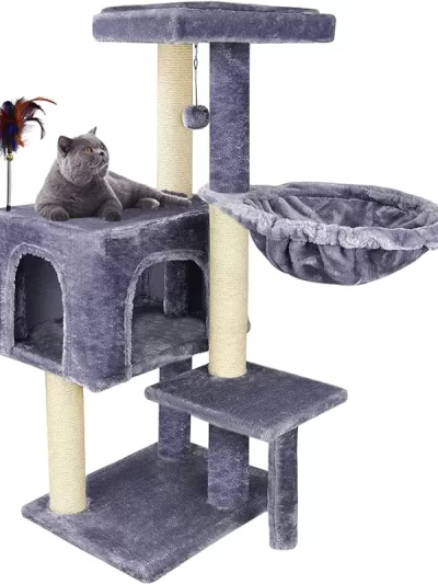 Cat Tree Condo With Scratching Toy and Ball