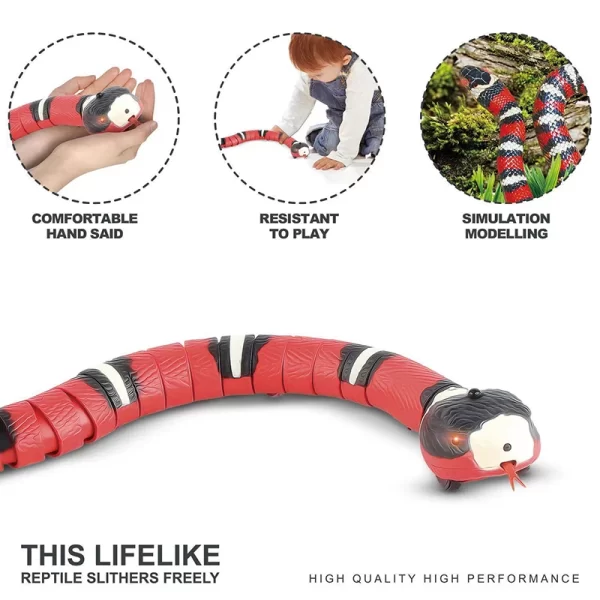 Multi Color Smart Sensing Snake Interactive Cat Toy with USB Charging Accessories - Image 5