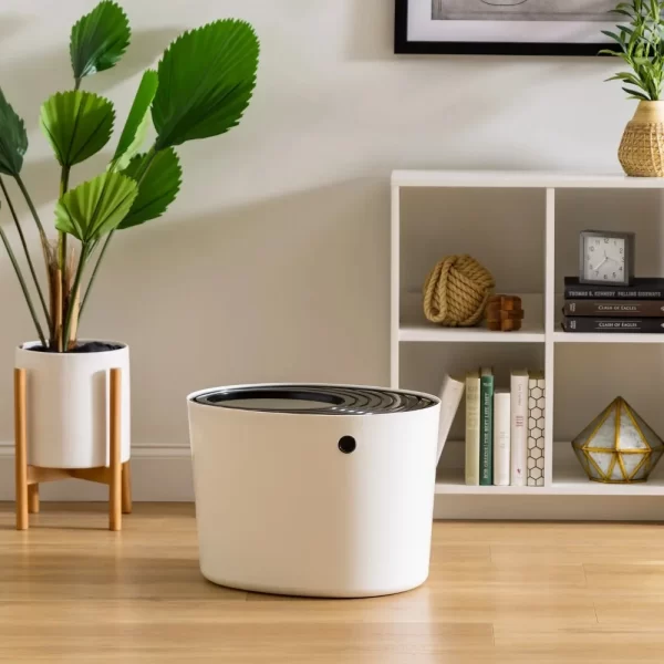 Cat Bedpans Top Entry Cat Litter Box with Litter Catching Grooved Lid - Image 5