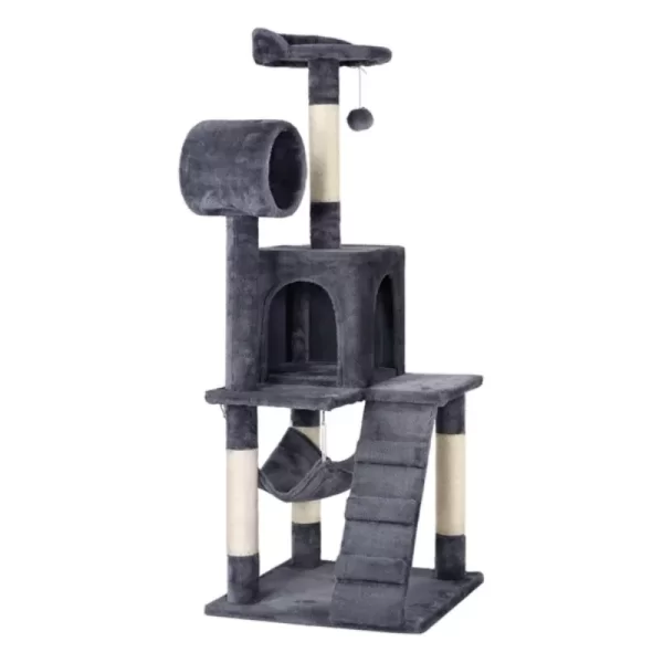SmileMart 51" Cat Tree with Hammock and Scratching Post Tower
