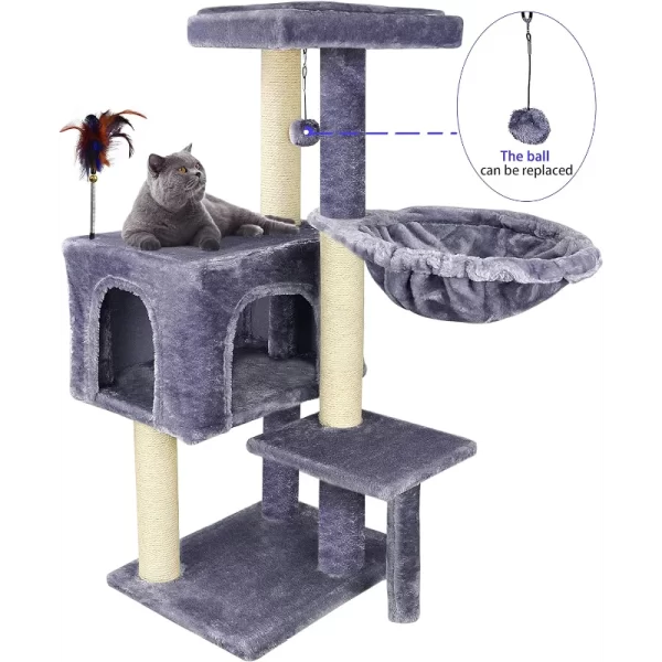 Cat Tree Condo With Scratching Toy and Ball - Image 3