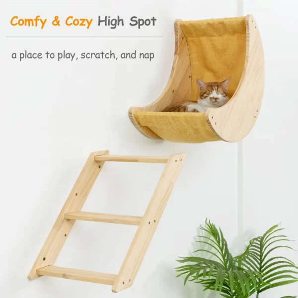 Cat Shelves and Wall Mounted Cat Hammock - Image 4