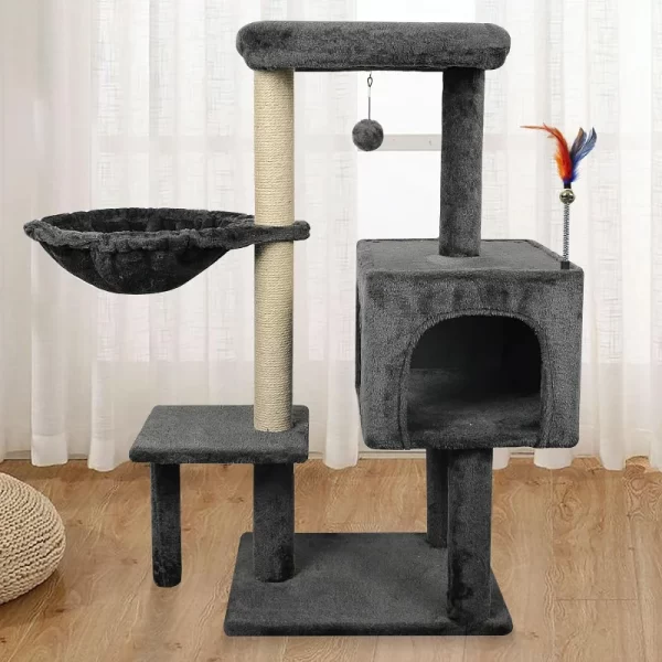 Cat Tree Condo With Scratching Toy and Ball - Image 5