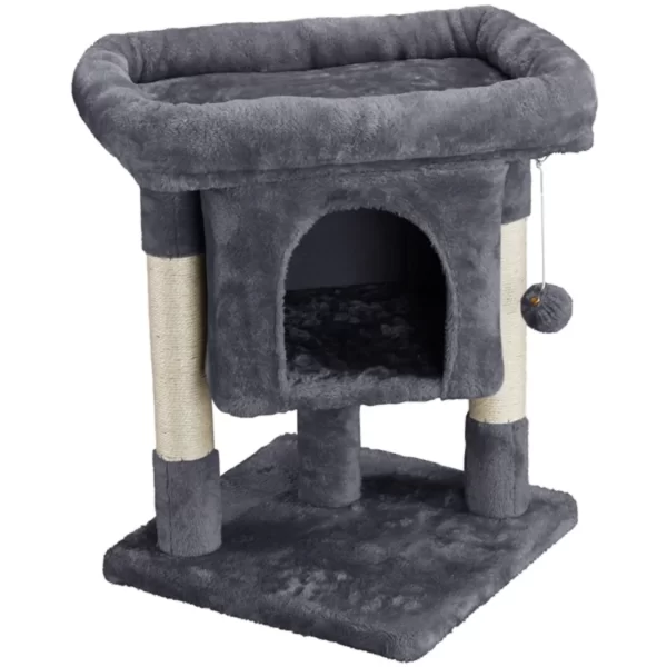 2-Level Cat Tree Condo Tower with Plush Perch - Image 2