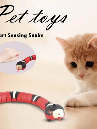 Multi Color Smart Sensing Snake Interactive Cat Toy with USB Charging Accessories