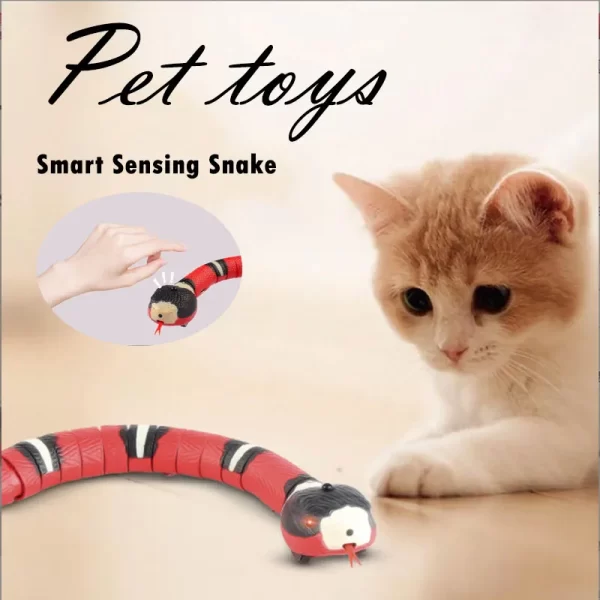 Multi Color Smart Sensing Snake Interactive Cat Toy with USB Charging Accessories