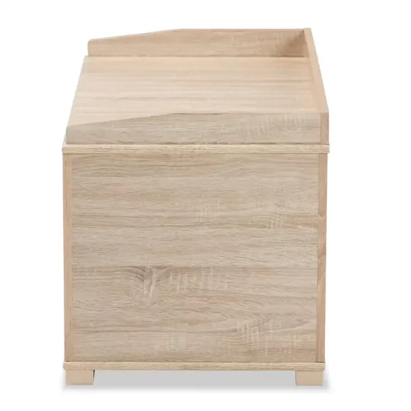 Modern and Contemporary Oak Finished Wood Cat Litter Box Cover House - Image 5