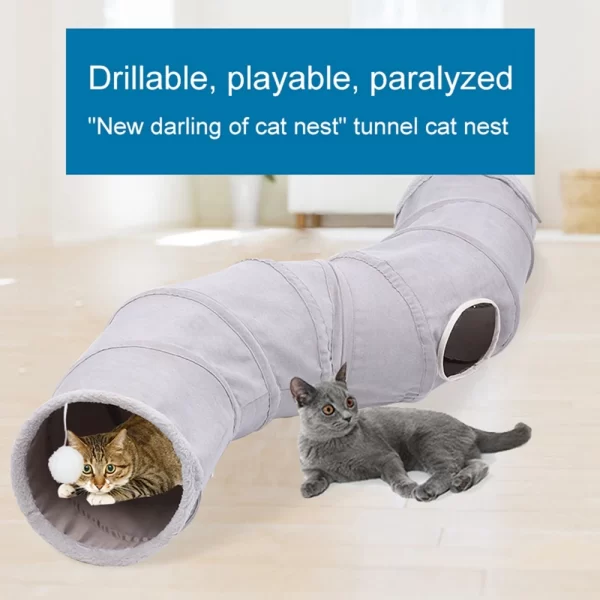 S Shape Collapsible Cat Tunnel - Image 2