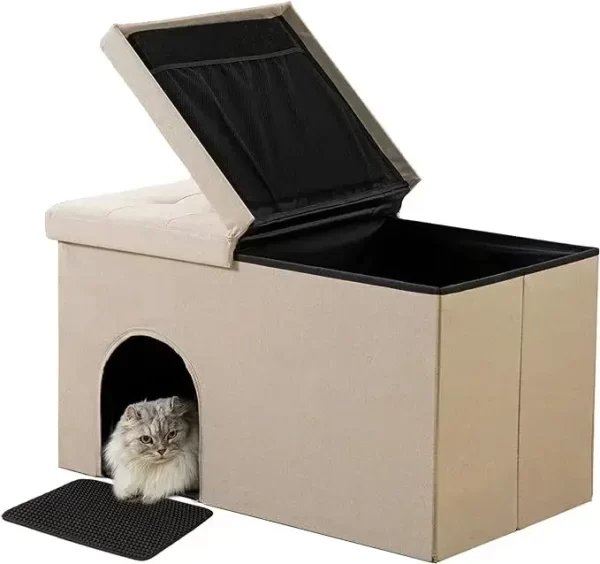 Cat Litter Box Enclosure with Lid - Image 9