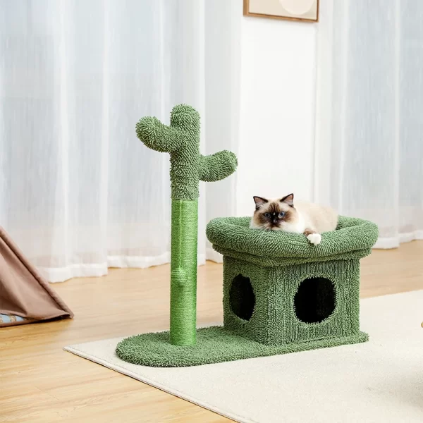 Cactus Cat Tree Tower with Sisal Scratching Post Board - Image 5