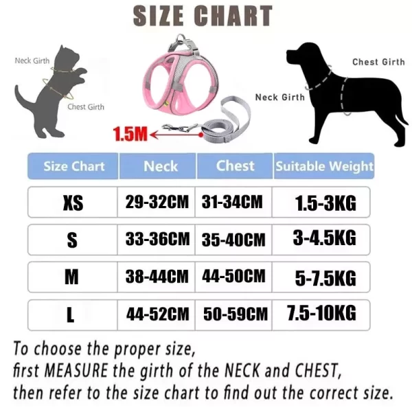 Reflective Cat harness and Leash Set - Image 7