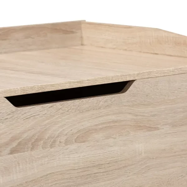 Modern and Contemporary Oak Finished Wood Cat Litter Box Cover House - Image 6