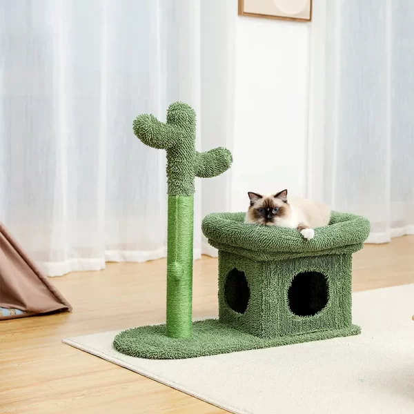 Cactus Cat Tree Tower with Sisal Scratching Post Board - Image 9