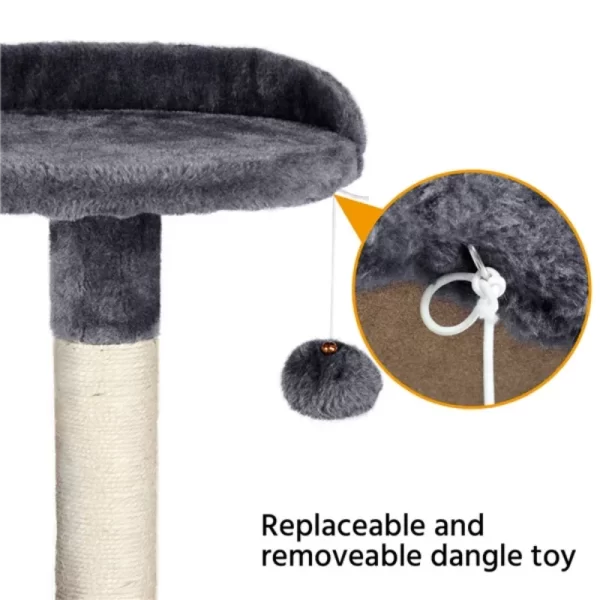 SmileMart 51" Cat Tree with Hammock and Scratching Post Tower - Image 3