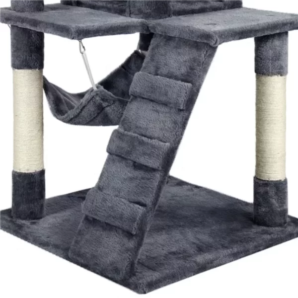 SmileMart 51" Cat Tree with Hammock and Scratching Post Tower - Image 6