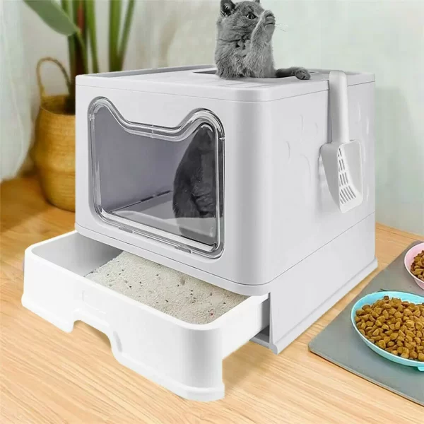 Front Entry Top Exit Cat Litter Box with Lid - Image 7