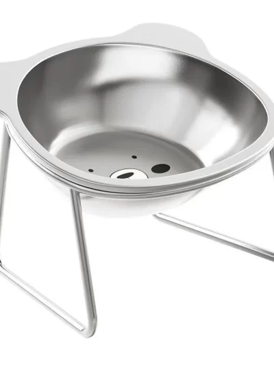 Stainless Steel Raised Cat Bowl. Whisker Fatigue Relief  Bowl for Cats and Kittens.