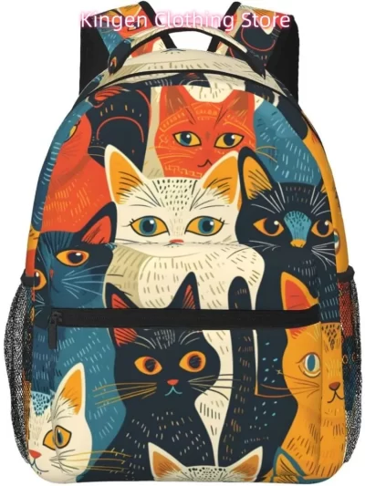 laptop bag back to school Colorful Cats Lightweight Laptop Backpack Lightweight Multipurpose Travel Casual Daypack Unisex College