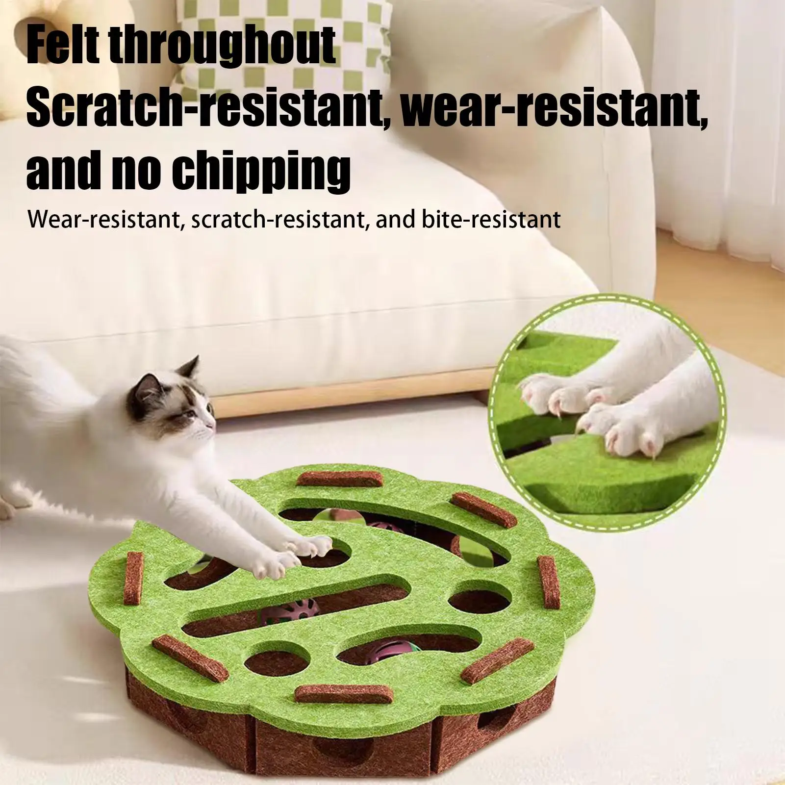 Felt Maze Puzzle Toy. Multi‑Layer Digging & Scratching Enrichment Game for Cats - Image 5