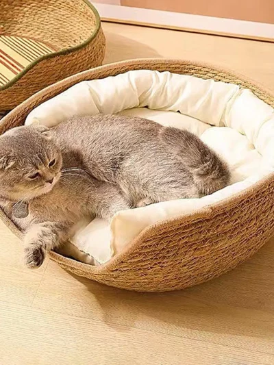 ⭐ Woven Whisker‑Snuggle Nest Basket